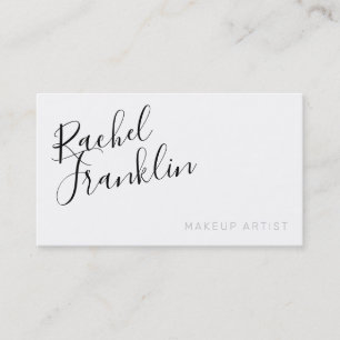 PERSONAL script name modern chic plain black white Business Card