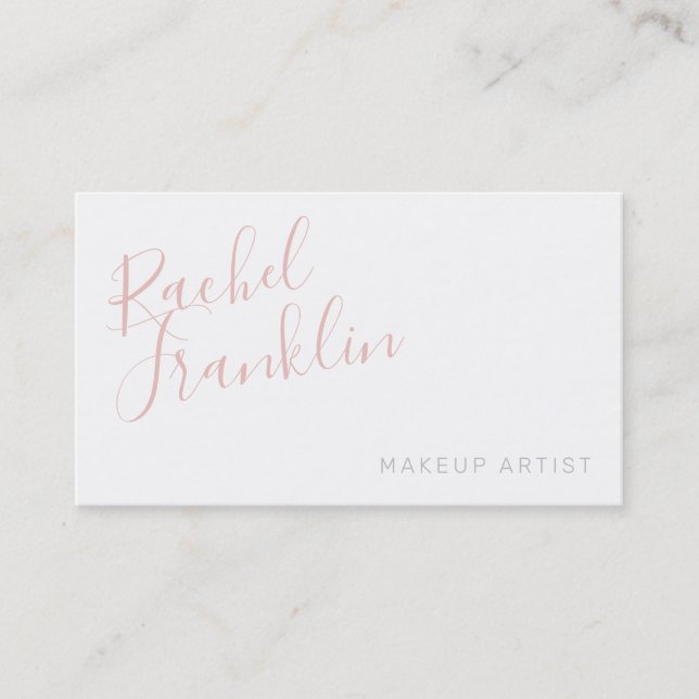 PERSONAL script name modern chic pretty blush pink Business Card (Front)