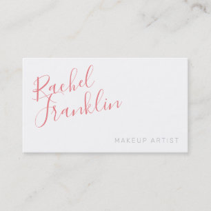PERSONAL script name modern chic pretty coral pink Business Card