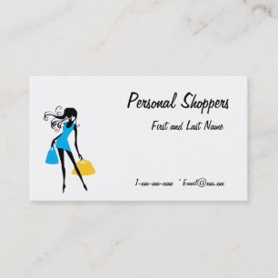 Personal Shopper Blue and Yellow Bags Business Card