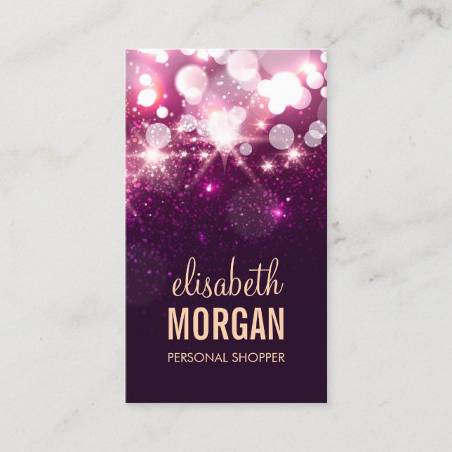 Personal Shopper - Pink Glitter Sparkles Business Card (Front)
