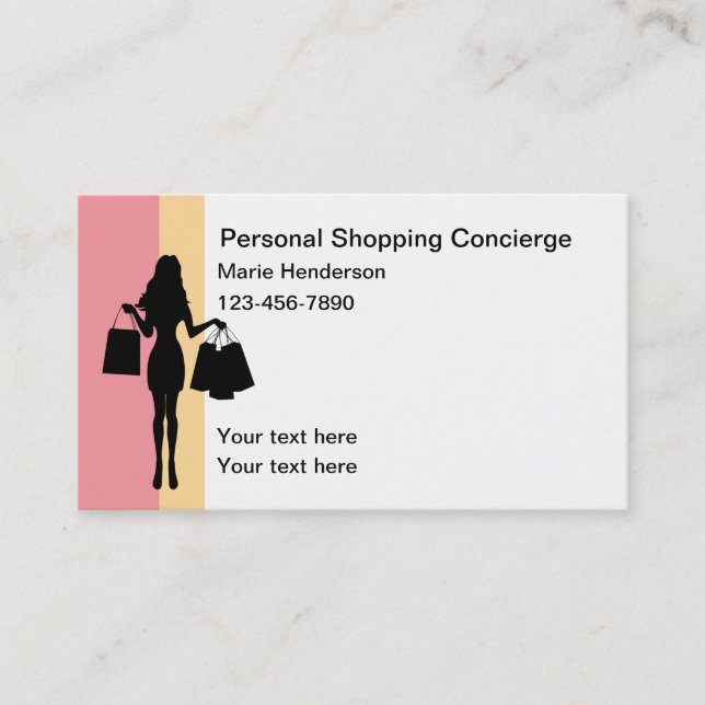 Personal Shopping Concierge Business Card (Front)