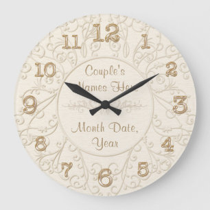 Personal Shower Gift Ideas for the Bride YOUR TEXT Large Clock