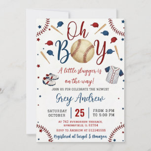 Personal Simple baseball Sports Baby Shower Invitation
