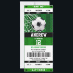 Personal Soccer Ball Ticket Birthday for kId Invitation<br><div class="desc">Personal Soccer Ball Ticket Birthday Invitation for Kids! Designed to look like a real soccer match ticket, this vibrant invitation is perfect for any young soccer fan's birthday celebration. Featuring dynamic soccer ball graphics and a fun, sporty layout, it’s easy to personalise with your event details. This unique invitation will...</div>