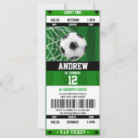 Personal Soccer Ball Ticket Birthday for kId