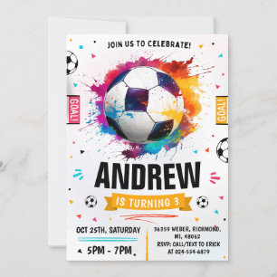 Personal Soccer Birthday Party Invitation