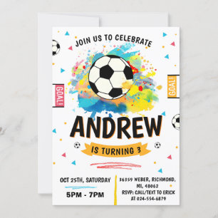Personal Soccer Birthday Party Invitation