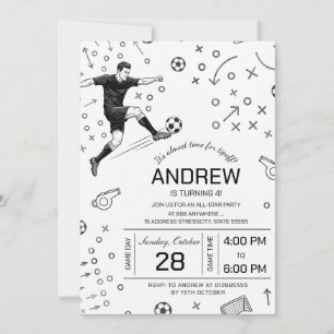 Personal soccer birthday party invitation
