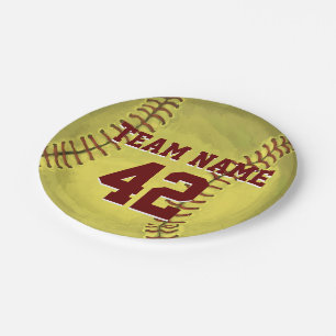 Personal Softball Art Paper Plate