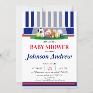 Personal Sport Baby Shower Invitation Blue