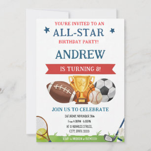 Personal Sports Birthday For kid Invitation