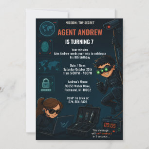 Personal Spy Kids Birthday Party Invitation