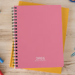 Personal Stationery • Bubblegum Pink Weekly Planner<br><div class="desc">Simple personal stationery annual planner. 12 month planner with monthly overviews and weekly planning sheets. Contact for assistance in personalising.</div>