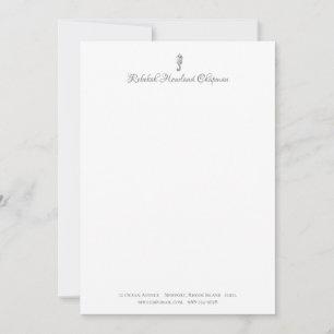 Personal Stationery with Seahorse Icon Invitation