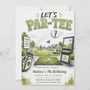 Personal Swing By Golf Birthday Invitation