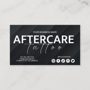 Personal Tattoo Aftercare Card Template with Icon