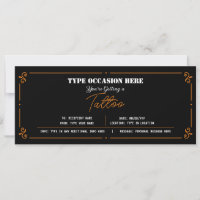 Personal Tattoo Gift Voucher CERTIFICATE