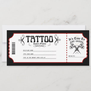 Personal Tattoo Voucher Certificate Ticket Gift Invitation