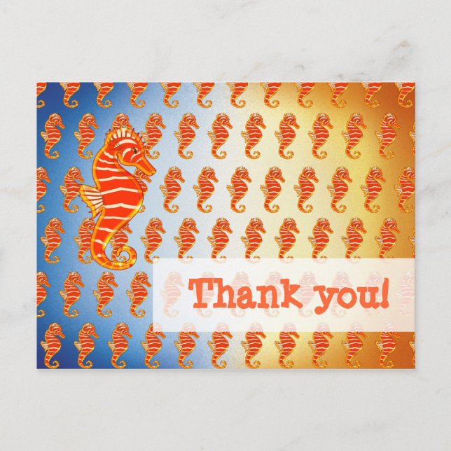 Personal Thank you! | Seahorses Special Pattern Postcard (Front)