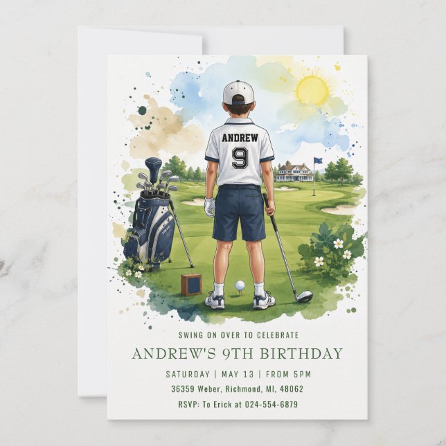 Personal Top Golf Birthday Invitation (Front)