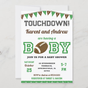 Personal Touchdown Sports Football Baby Shower  Invitation