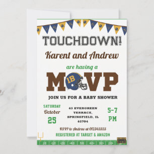 Personal Touchdown Sports Football Baby Shower  Invitation