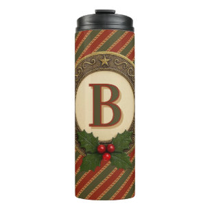personal traditional colored Christmas striped Thermal Tumbler