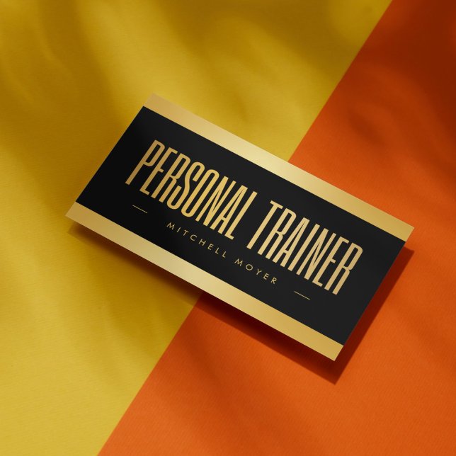 Personal Trainer Black And Gold Business Card (Creator Uploaded)