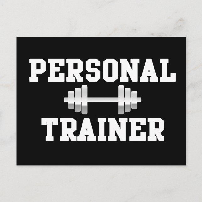 Personal Trainer Black and White Dumbell Training Postcard (Front)