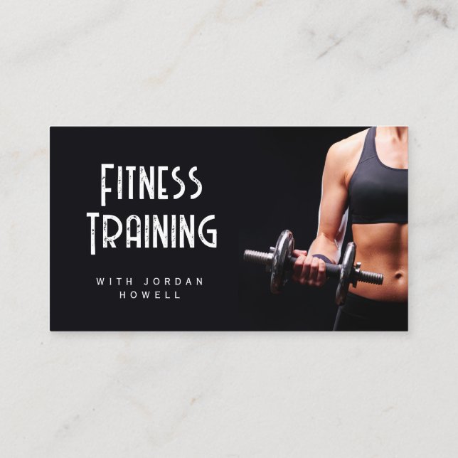Personal Trainer Black Business Cards (Back)