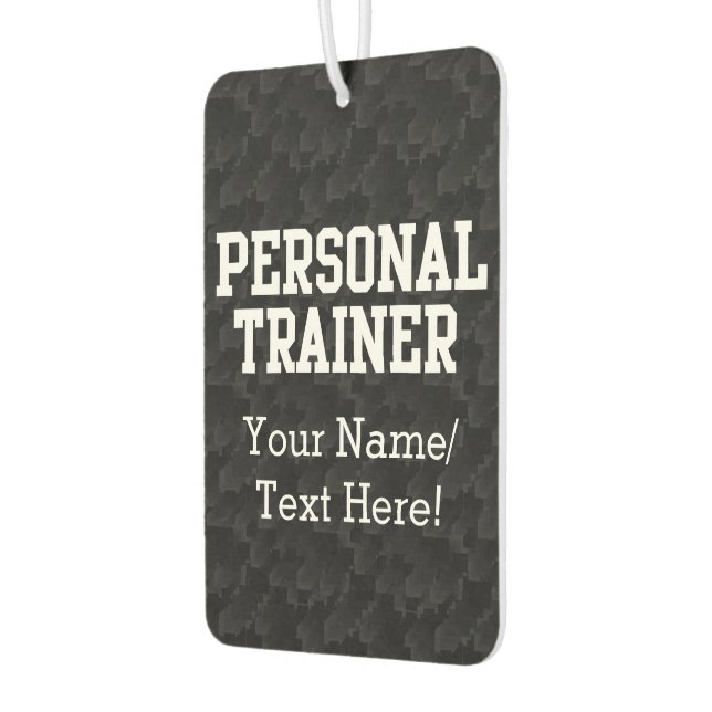 Personal Trainer Black Varsity Car Air Freshener (Left)