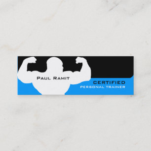 Personal Trainer Blue Black Business Card