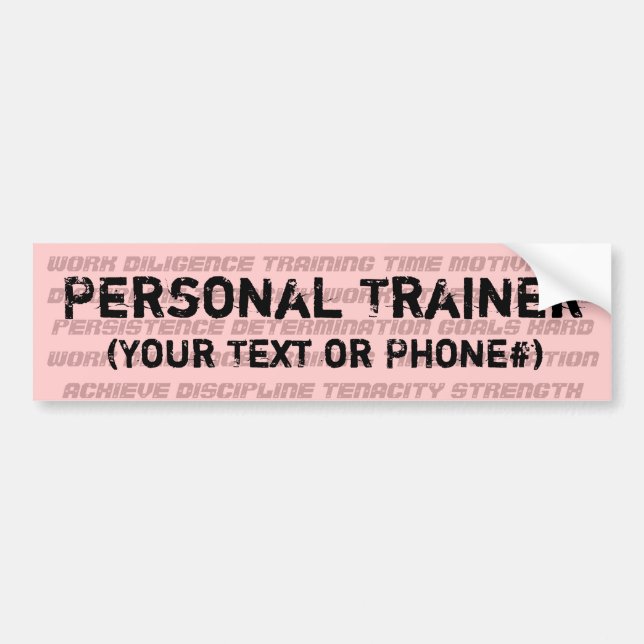 Personal trainer bumper sticker (Front)