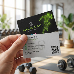 Personal Trainer Business Black Green Card