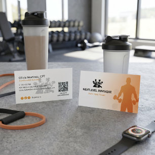Personal Trainer Business   Orange White Card