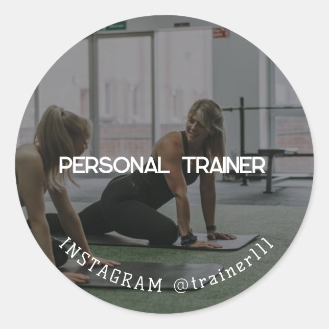 Personal trainer classic round sticker (Front)