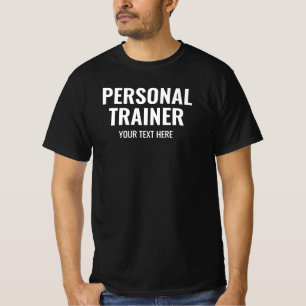 Personal Trainer Coach Template Mens Black White T-Shirt