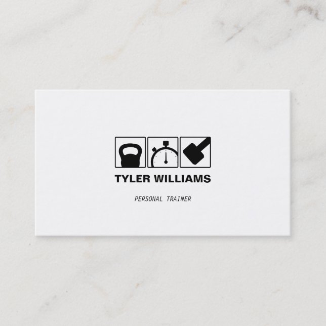 Personal Trainer Cross Training Fitness Business Card (Front)