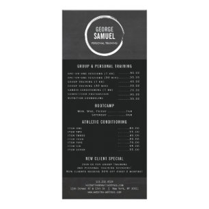 PERSONAL TRAINER CUSTOM CHALK SKETCH LOGO RACK CARD