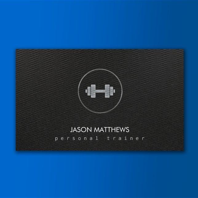  Personal Trainer Dumbbell Black Business Card (Creator Uploaded)