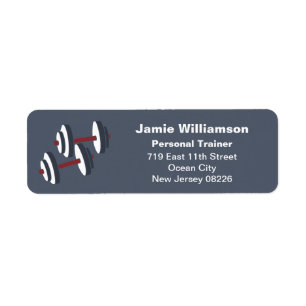 Personal Trainer Dumbbell Return Address Label