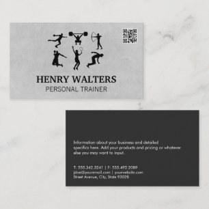 Personal Trainer   Fitness Activities    QR Code Business Card
