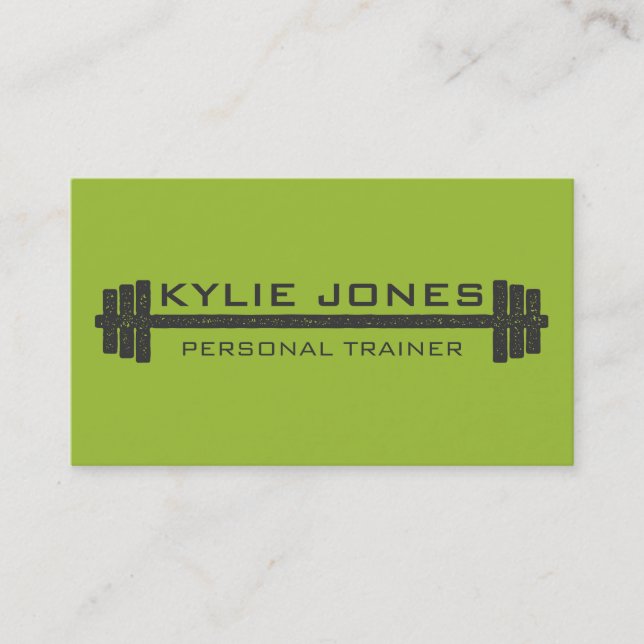 Personal Trainer Fitness barbell weight Business Card (Front)
