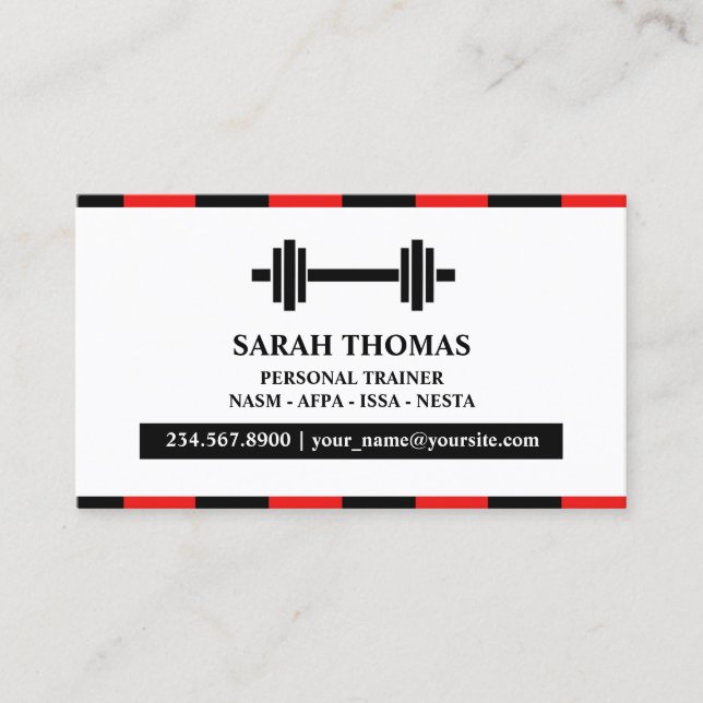 Personal Trainer Fitness Business Card (Front)