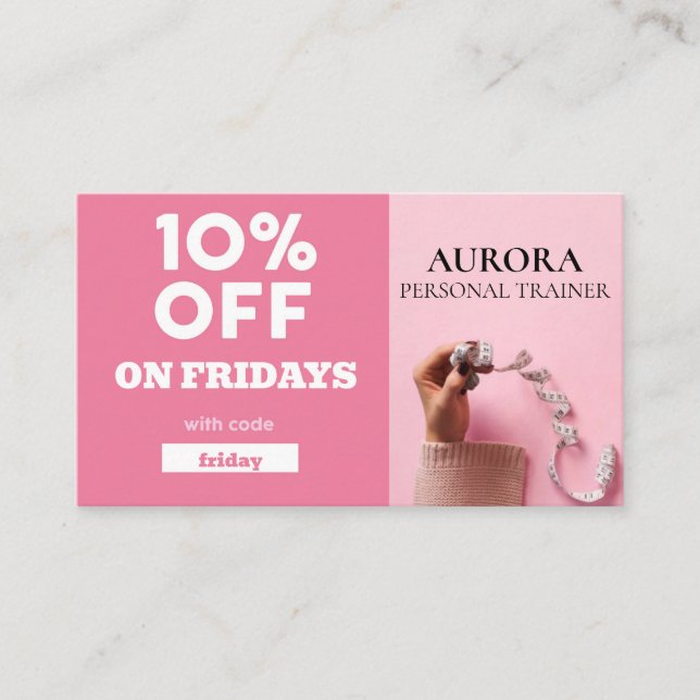 Personal Trainer Fitness Business Card (Front)