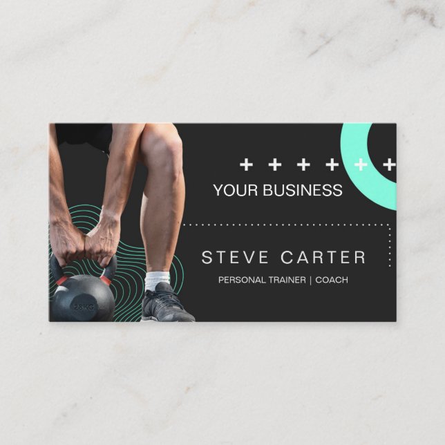 Personal Trainer Fitness Club Coach Business Card (Front)