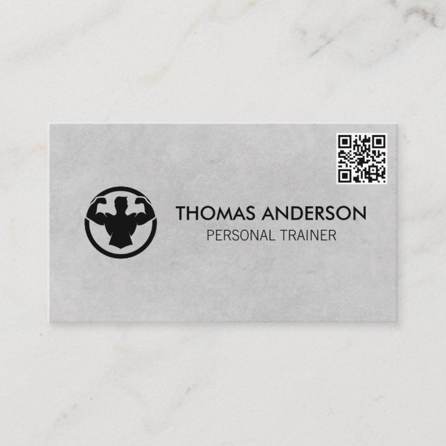 Personal Trainer | Fitness Coach | QR Code Business Card (Front)