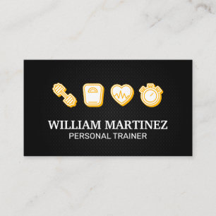 Personal Trainer   Fitness Icons Business Card