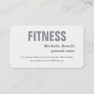 Personal Trainer Fitness Modern Elegant  Business Card